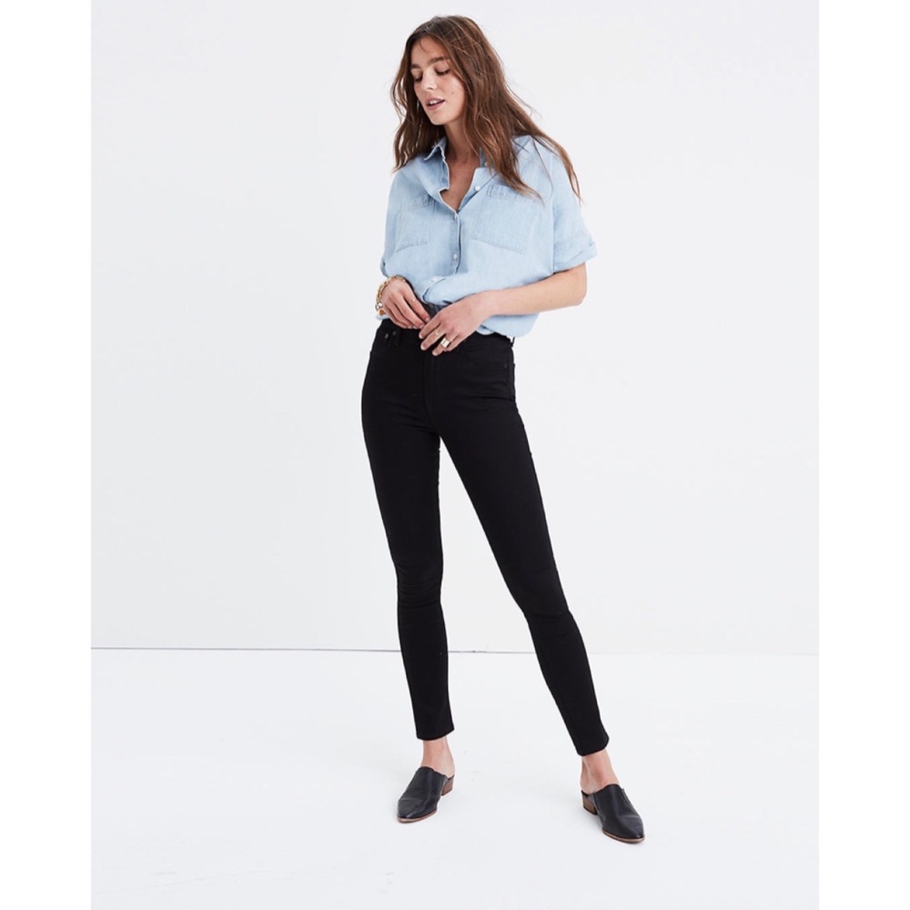 Madewell 10” high-rise skinny black jeans size 27